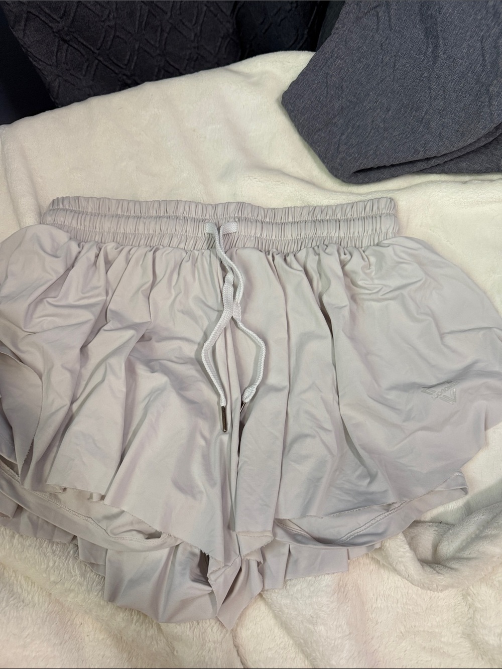 Women’s white Athletic Shorts with Drawstring